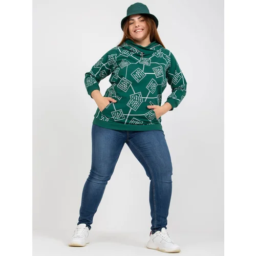 Fashion Hunters Plus size green sweatshirt with a hood