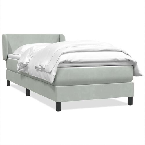 Box spring postelja z vzmetnico Svetlo siva 80x210 cm žamet, (21791992) Cene