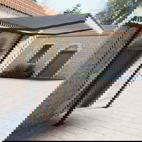  Automatska tenda na uvlačenje 3 5 x 2 5 m plavo-bijela Cijene