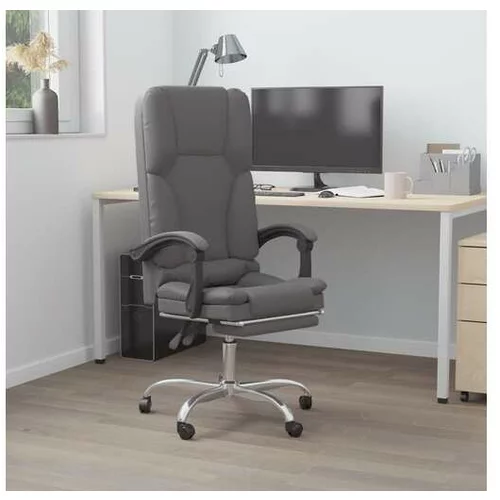  Masažni pisarniški stol sivo umetno usnje