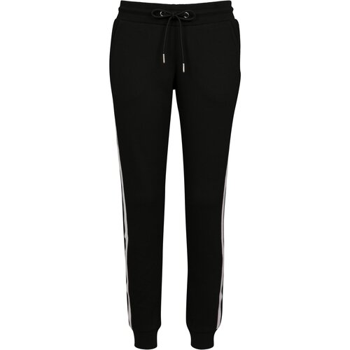 Urban Classics Women's College Contrast Sweatpants Black/White/Black Slike