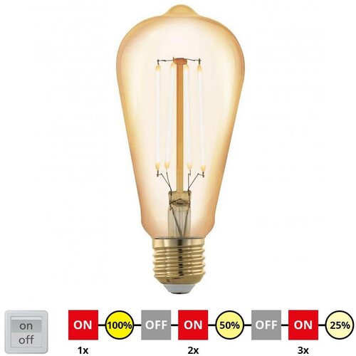 Eglo led prigu&scaron;iva sijalica vintage ST64 E27/4W/230V 2200K -  12863 Cene