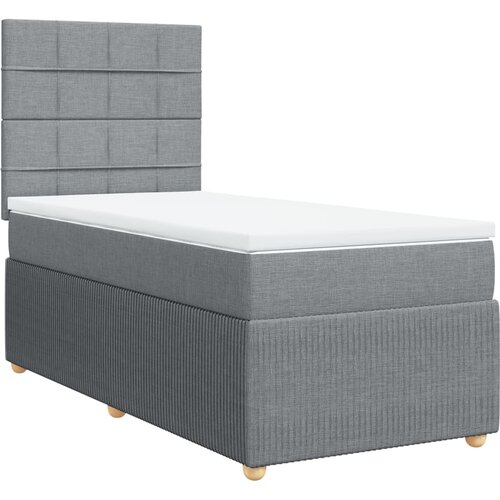 Maison Chic Box spring postelja - Vzmetna postelja z vzmetnico svetlo siva 80x200 cm blago SL11099, (21904211) Cene