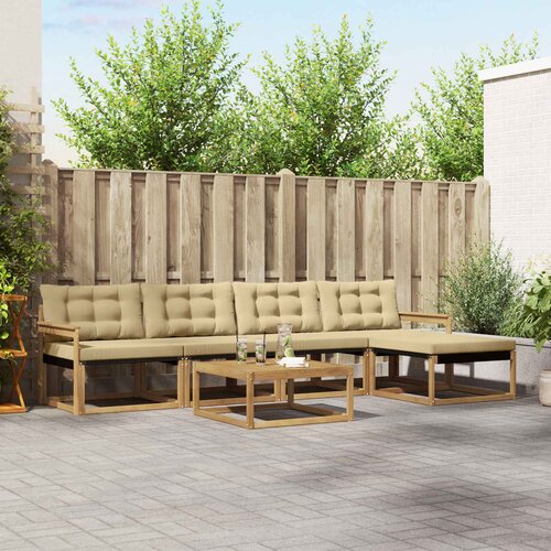  Set vanjskih sofa 6 pcs Bijela i bež Cene
