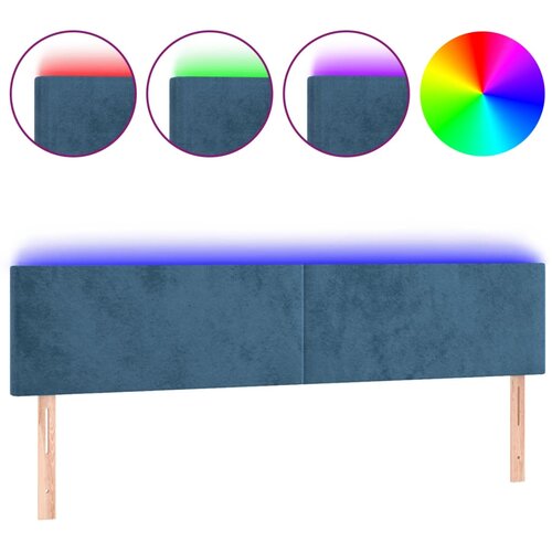 Maison Chic led posteljno vzglavje - vzglavna omarica - nočna omarica temno modro 180x5x78/88 cm žamet, (21710428) Cene
