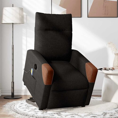 Maison Chic Električni masažni naslanjač - Relax naslanjač s funkcijo vstajanja črn, (22042578) Slike