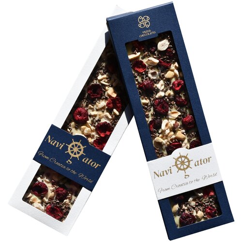 Vrsna Chocolates Navigator, bijela - lje&amp;scaron;njak, nibs, vi&amp;scaron;nja Slike