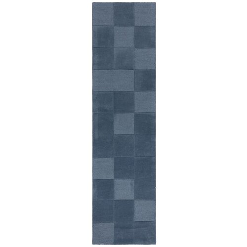 Flair Rugs Tamno plava ručno rađena vunena staza 60x230 cm Checkerboard &amp;ndash; Slike