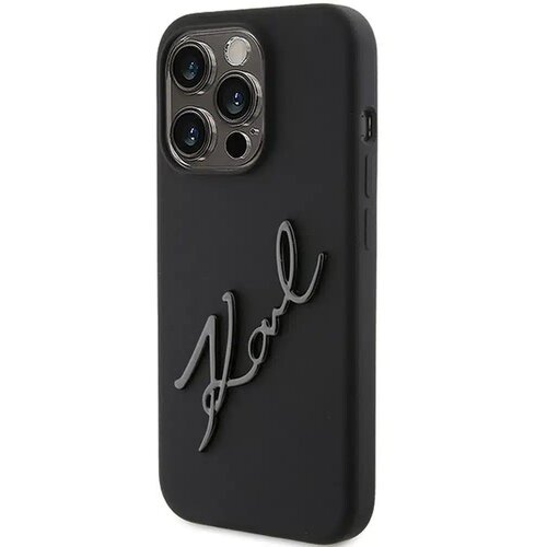  Originalni ovitek KARL LAGERFELD Hardcase za iPhone 15 Pro Max (silikonski Karl Script Logo / črna) Slike