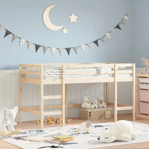vidaXL Dječji krevet na kat s ljestvama 90x190 cm masivna borovina