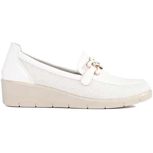SEASTAR White wedge shoes with a decorative chain Slike