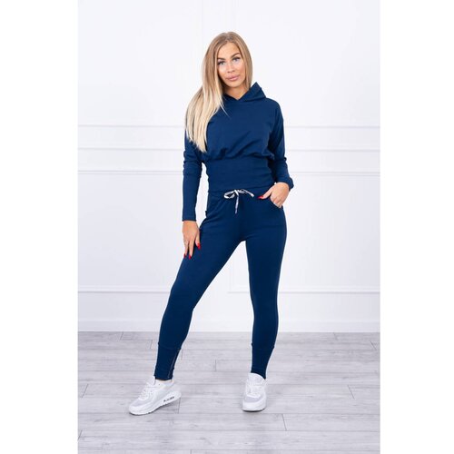 Kesi Set with wide cuffs navy blue Slike