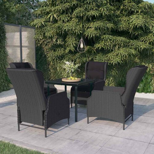  5-dijelni vrtni blagovaonski set tamnosivi Siva Dužina stola 80 cm Slike