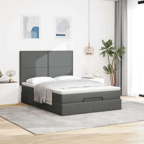  Otomanski krevet s madracima&amp;amp;amp LED ružičasti 140x190cm bar&amp;scaron;unasti Slike