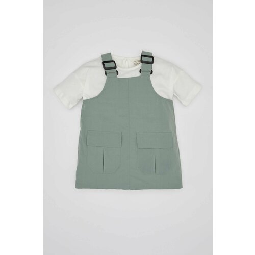 Defacto Baby Girl Parachute Dress Short Sleeve T-Shirt 2 Set Slike