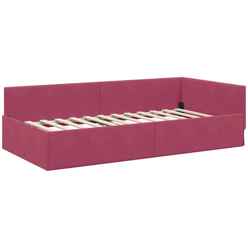  Kutni okvir kreveta Vinska crvena 90 cm x 200 cm Bar&amp;scaron;un Slike