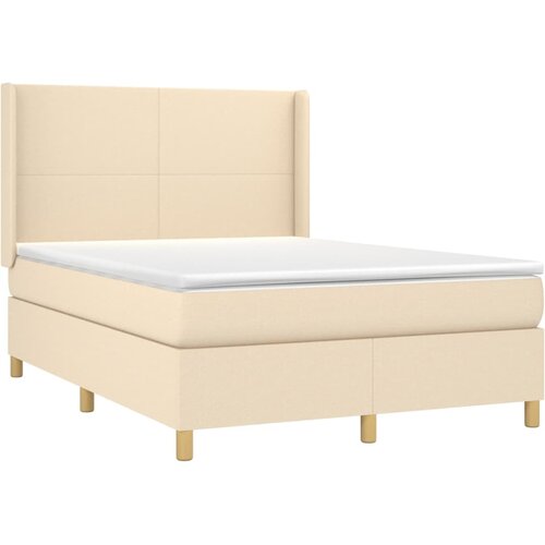  box spring s madracem LED krem 140x200 cm od tkanine Slike