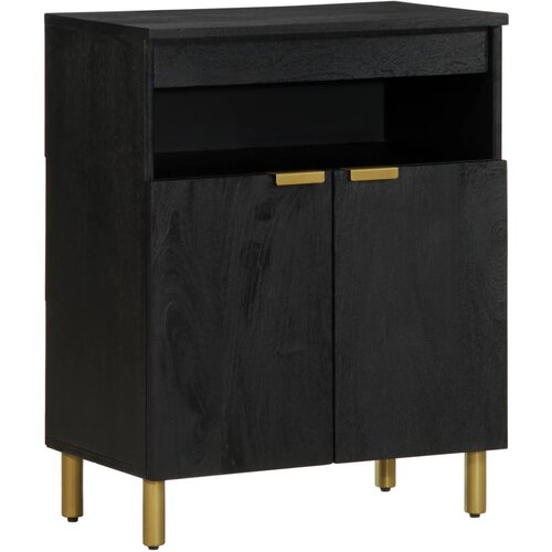 vidaXL Komoda črn 60x33x75 cm inženirski les Cene