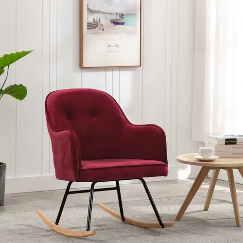  Stolica za ljuljanje crvena boja vina baršunasta
