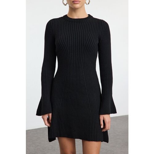 Trendyol Black Mini Knit A-Line Form Fit Dress Slike