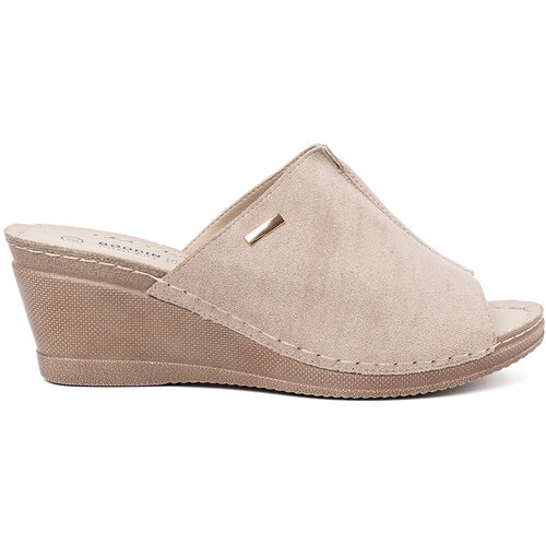 GOODIN Beige women&amp;#039;s platform flip-flops Slike