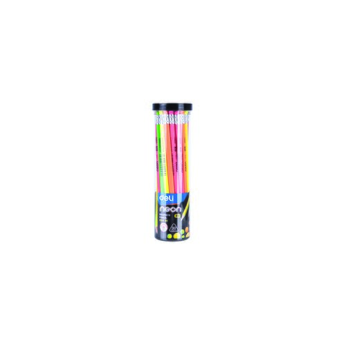 Deli GRAFITNE OLOVKE TROUGAONE CRNE - NEON 1/30 sa gumicom u pernici EU51606 Slike
