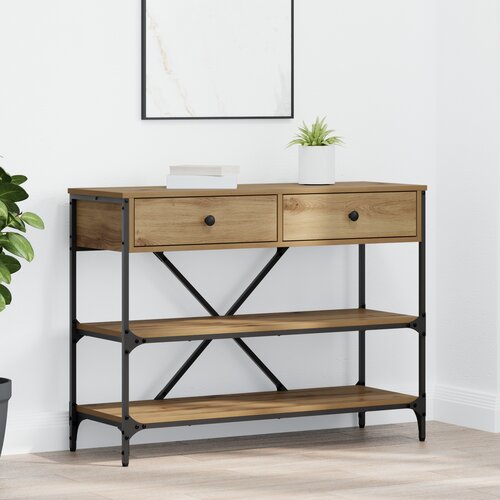 VidaXL Konzolni stol od umjetnog hrasta 100x34.5x75 cm - Konstruirano drvo Slike