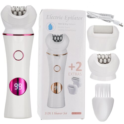 INF 3-v-1 komplet za nego - brivnik, epilator in pilica za stopala White+Pink, (22149054) Cene