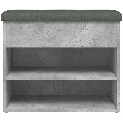  Klupa za cipele siva boja betona 62x32x50 cm konstruirano drvo Slike