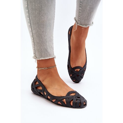 PS1 Women&amp;#039;s Rubber Ballerina Flats Black Salam Slike