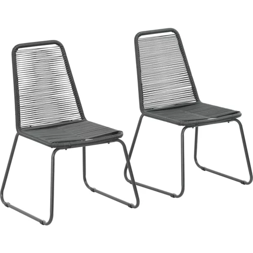 vidaXL Zunanji stoli 2 kosa poli ratan črne barve, (20658682)