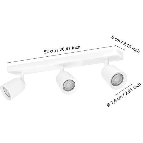 Eglo 901947 - Spot svetlo CAMALDOLI 3xGU10/10W/230V belo Slike