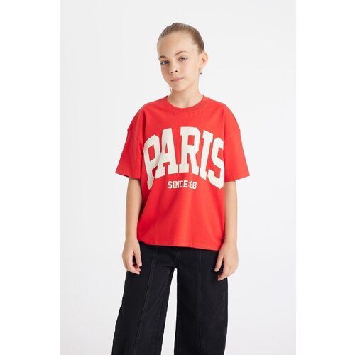 Defacto girl Relax Fit Crew Neck Printed Short Sleeve School T-Shirt Cene