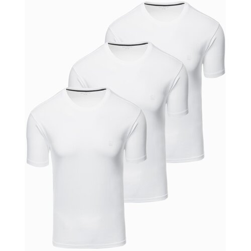 Ombre BASIC men&amp;#039;s cotton t-shirt set with round neckline - black/white/ navy Slike