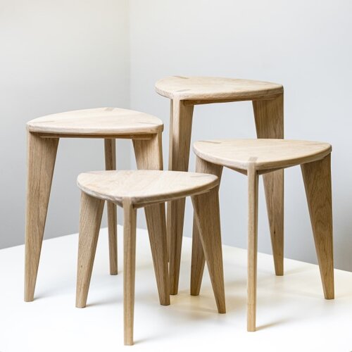 Meda_Furniture Set drvenih stolica, Hrast, 4 komada Slike