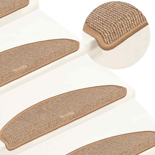  Prostirke za stepenice 15 kom 65x21x4 cm svijetlosmeđe poluokrugle velike Cene