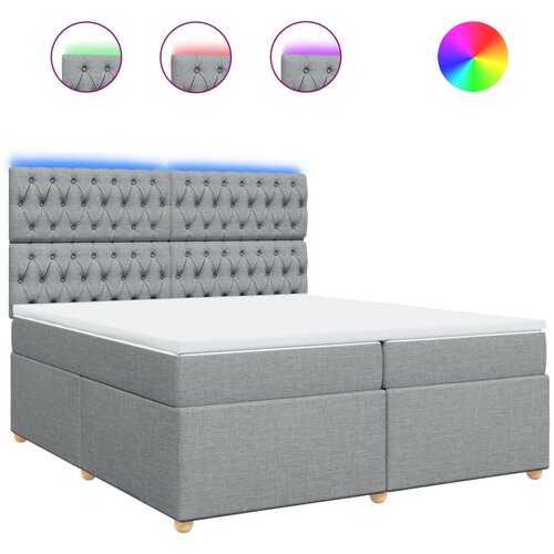 Maison Chic Box spring postelja - Vzmetna postelja z vzmetnico svetlo siva 200x200 cm blago SL23139, (21891787) Cene