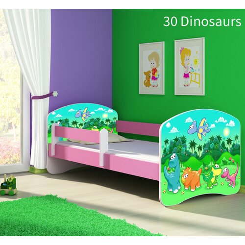  Otroška postelja ACMA z motivom, stranska roza 160x80 cm 30 Dinosaurs Cene