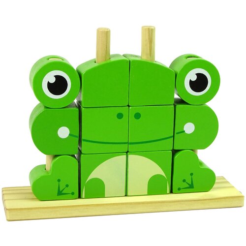  Kreativne prostorne drvene kocke 3D slagalica - žaba Slike