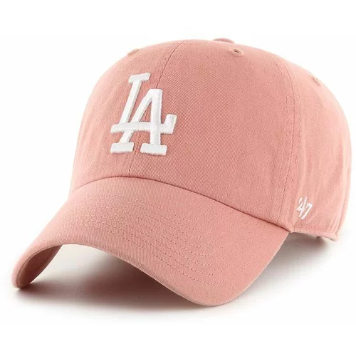 47 Brand Bombažna bejzbolska kapa MLB Los Angeles Dodgers oranžna barva