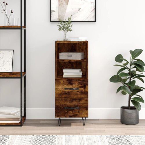 VidaXL Komoda boja dimljenog hrasta 34 5x34x90 cm konstruirano drvo Slike