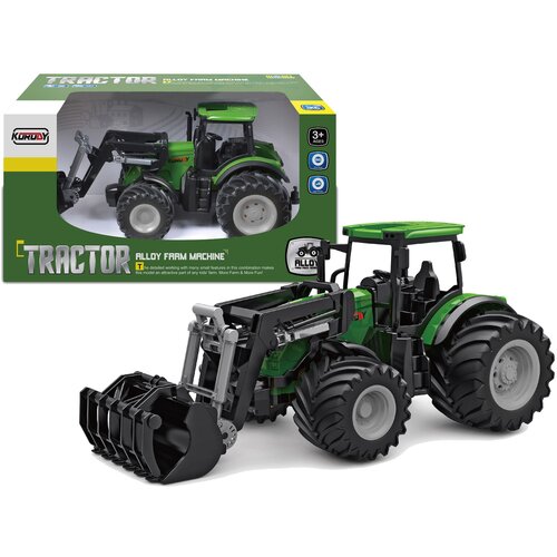 Tractor Green 1:24 Farmer Crocodile Bucket Rubber Wheels Cene