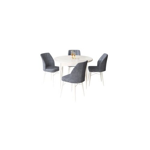 Hanah home rox - white, fume whitefume dining table &amp;amp; chairs set (5 pieces) Slike