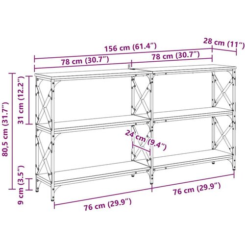  Konzolna stolica Crni hrast 156 x 28 x 80 5 cm Slike
