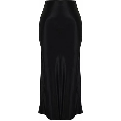 Trendyol Black Satin Woven Skirt