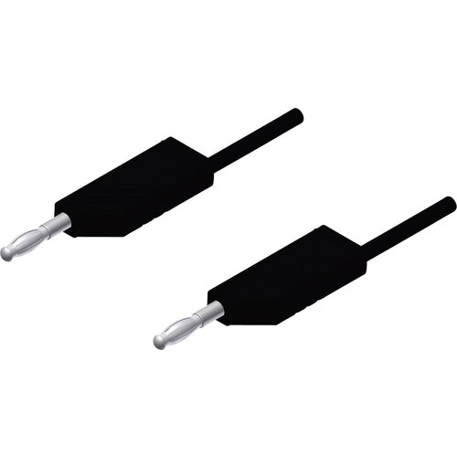 SKS Hirschmann 4mm PVC-test lead\, on both sides stackable plugs\, 2\,5mm&amp;sup2;\, 200 cm Merilni kabel 2m črna\, MLN 200/2\,5 934066100, (20423265) Slike
