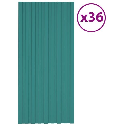 vidaXL Krovni paneli 36 kom od pocinčanog čelika zeleni 100 x 45 cm Cijene