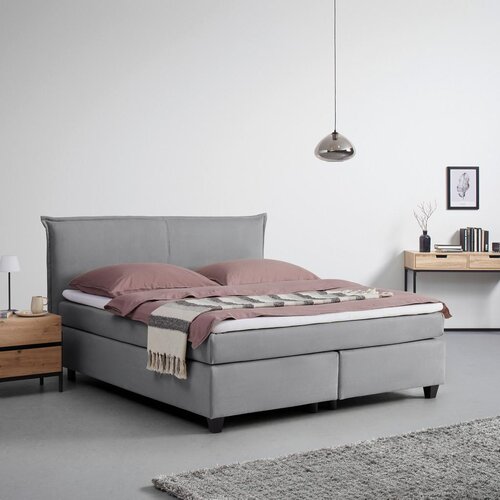 Bessagi Home Postelja Boxspring Rinaldo, Siva, Z Nadvložkom, 180x200 Cene