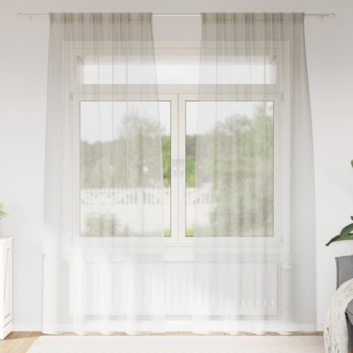 Zavjese sa zavjesama 2 pcs Krem 140 x 245 cm Poliester Slike
