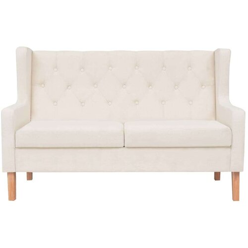  2-dijelni set sofa od tkanine krem bijeli Slike